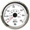 Indicateur de vitesse Pitot 0-65 MPH blanc/polie 