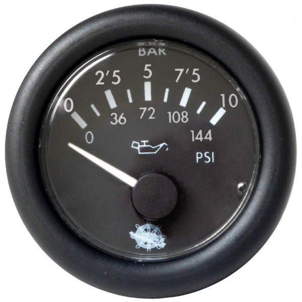 Indicateur pression huile Guardian 0-10bar noir24V  - N°1 - comptoirnautique.com