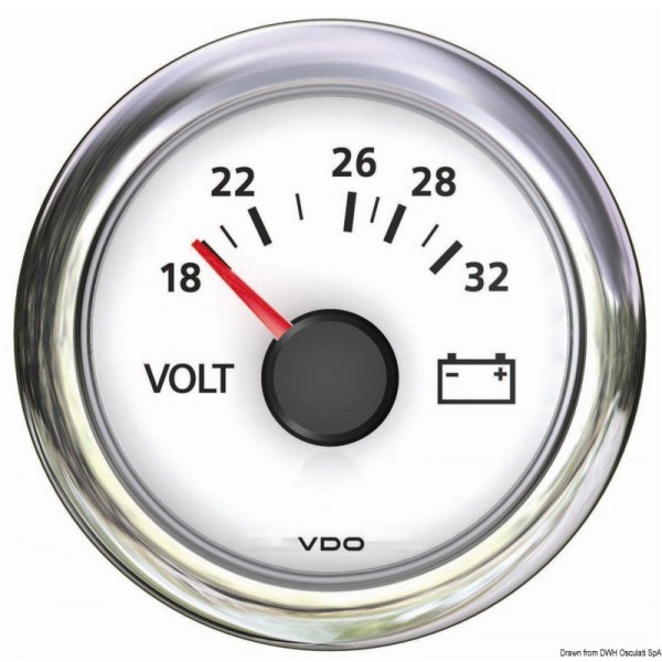 Voltmetro bianco 18/32 V - N°1 - comptoirnautique.com