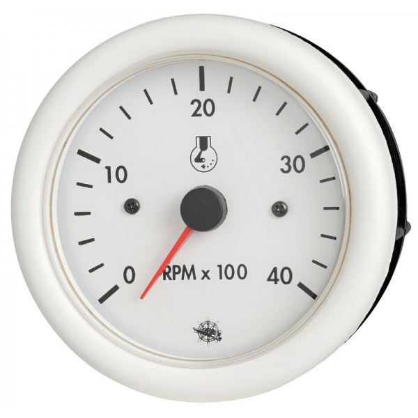 Compte-tours Guardian diesel blanc 12 V  - N°1 - comptoirnautique.com
