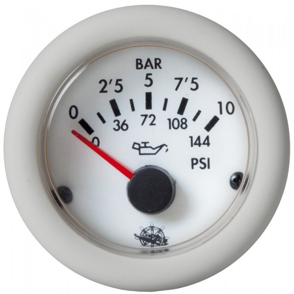 Oil pressure indicat. Guardian 0-10bar white 12V - N°1 - comptoirnautique.com