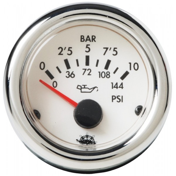 Oil pressure indicat. Guardian 0-10bar white 12V - N°2 - comptoirnautique.com