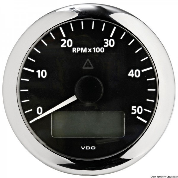 Black 5000 rpm tachometer - N°1 - comptoirnautique.com