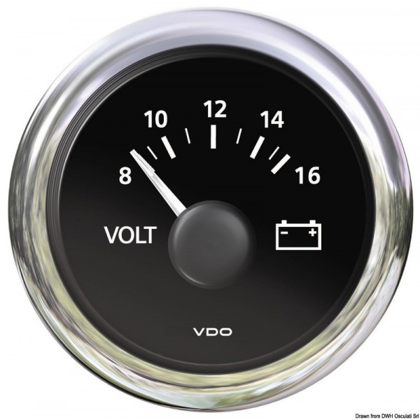 Voltmeter 8/16 V schwarz - N°1 - comptoirnautique.com 