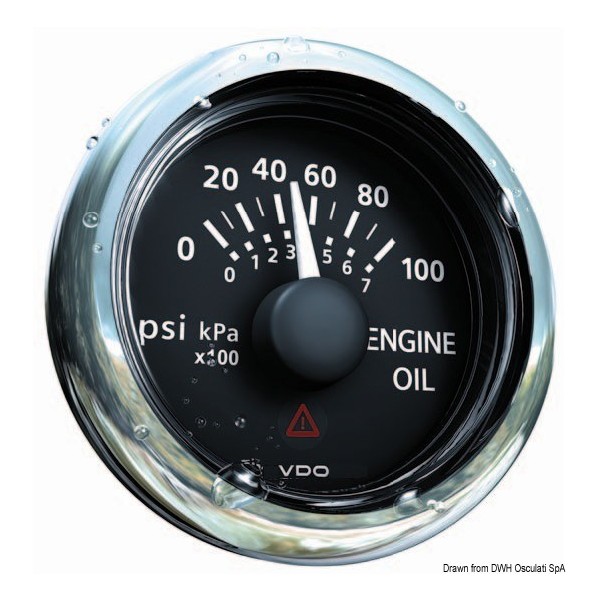 Black oil pressure gauge 5 bar/80 psi - N°1 - comptoirnautique.com 