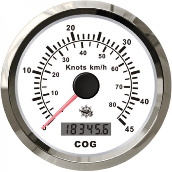 Tachimetro con bussola GPS bianco/lucido - N°1 - comptoirnautique.com