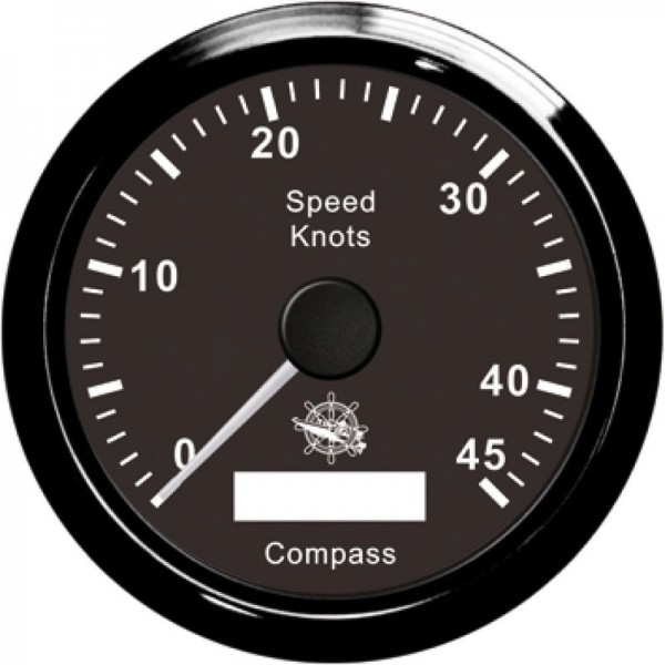 Indicateur de vitesse avec compas GPS noir/noir  - N°1 - comptoirnautique.com 