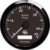 Speedometer with GPS compass black/black - N°1 - comptoirnautique.com 