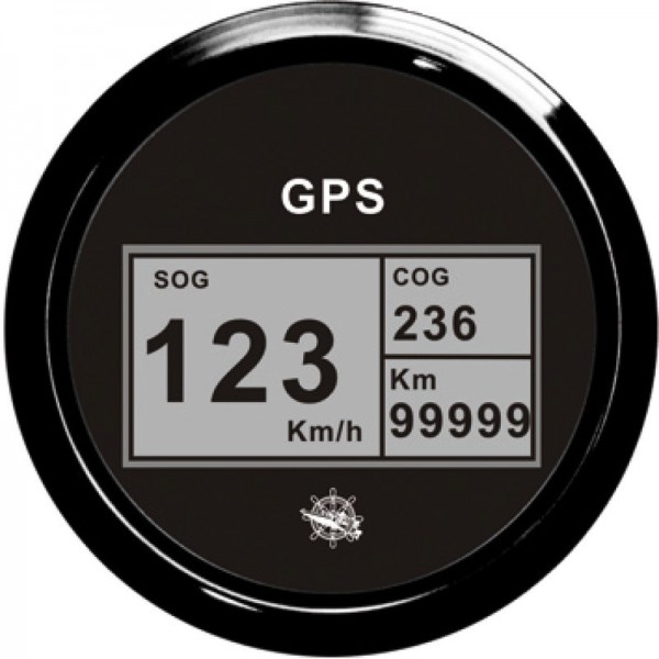 Indicateur vitesse compas totalisat GPS noir/noir  - N°1 - comptoirnautique.com 