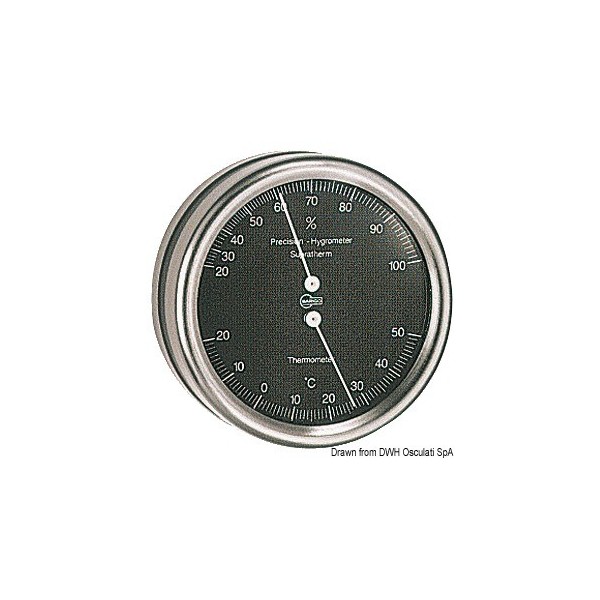 Thermo/Hygrometer Barigo Orion black dial - N°1 - comptoirnautique.com 