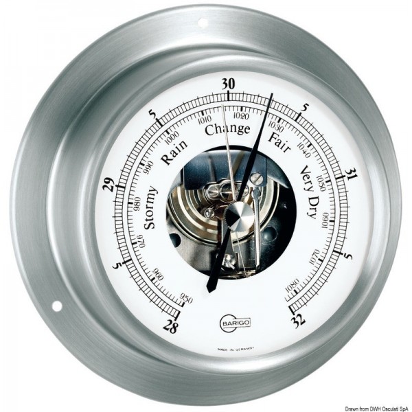 Barometro Barigo Sky acciaio inox satinato/bianco  - N°1 - comptoirnautique.com