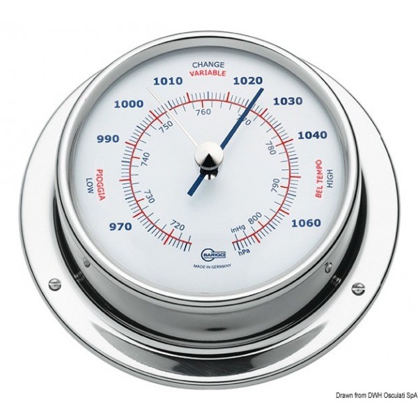 Barometer Barigo Sky Edelstahl poliert/weiß - N°1 - comptoirnautique.com