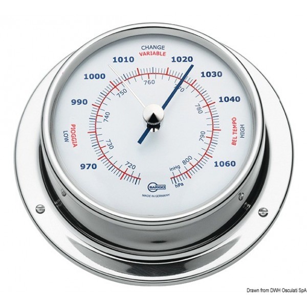 Barometro Barigo Sky acciaio inox lucido/bianco  - N°1 - comptoirnautique.com
