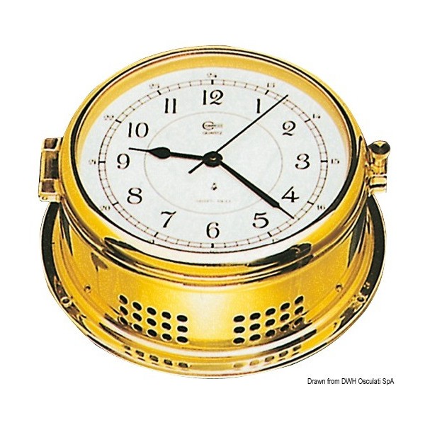 Horloge marine Barigo boîtier en laiton 180 mm  - N°1 - comptoirnautique.com 