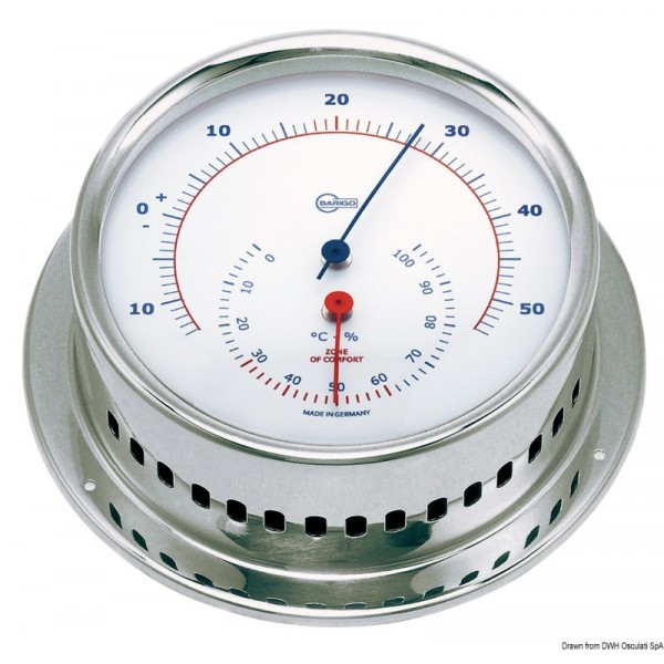 Hygro-termometro Barigo Sky acciaio inox lucido/bianco  - N°1 - comptoirnautique.com