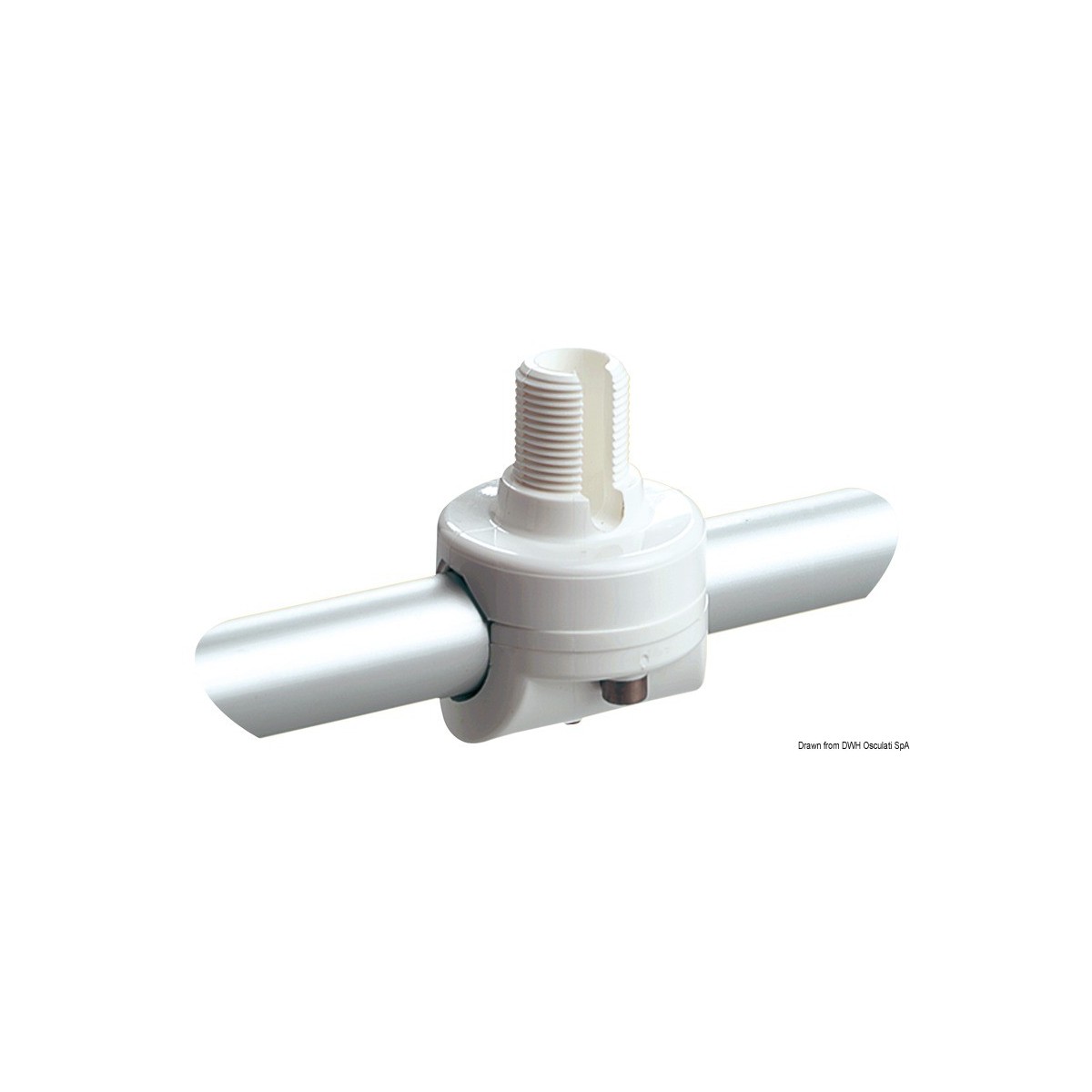 Base Articulée Pour Antenne Nautique Glomex RA134FME - Nylon Blanc, Filetage 5/8"x24, Pour Tubes 22-25 Mm