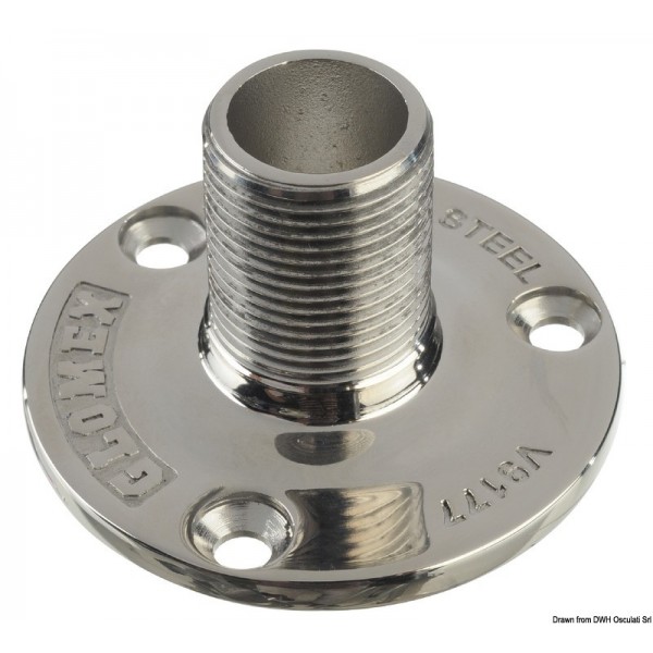 Glomex base rotonda per antenne AISI316 98 mm - N°1 - comptoirnautique.com