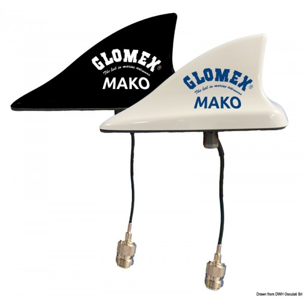 Antenne GLOMEX MAKO VHF 250mm blanche  - N°1 - comptoirnautique.com 
