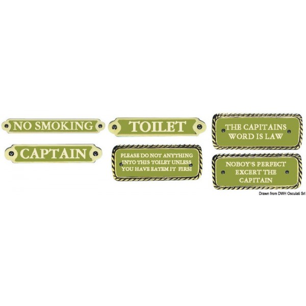 Plaque bronze CAPTAIN  - N°1 - comptoirnautique.com 