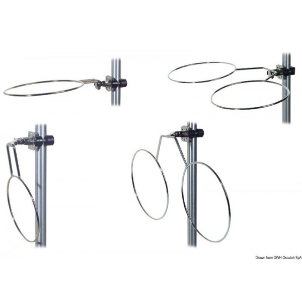 Guardabarros doble plegable de acero inoxidable 150 mm - N°1 - comptoirnautique.com