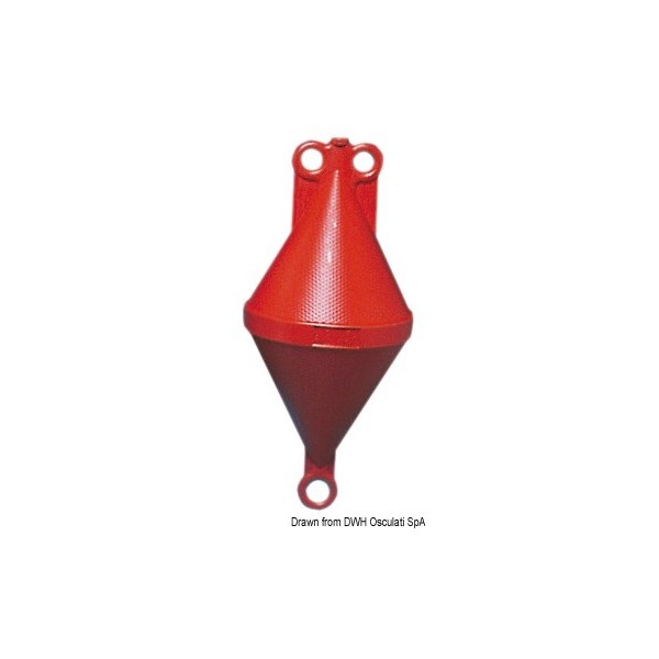 Orange biconic buoy 22 x 49 cm - N°1 - comptoirnautique.com 