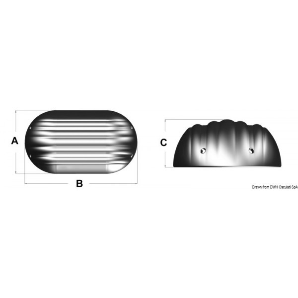 Pare-battage coque/poupe 560 mm bleu  - N°3 - comptoirnautique.com