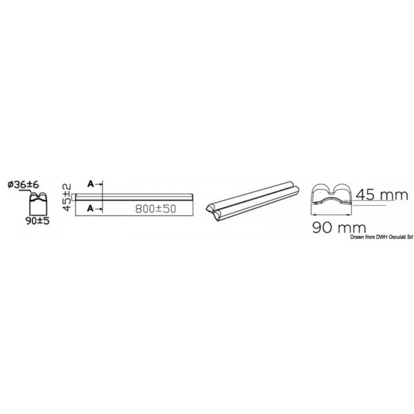 Para-choques de pontão Blue Tre 800 mm - N°3 - comptoirnautique.com