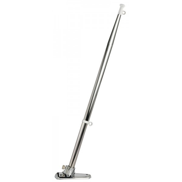 Asta per bandiera in acciaio inox 30° - 120 cm + supporto in acciaio inox - N°1 - comptoirnautique.com