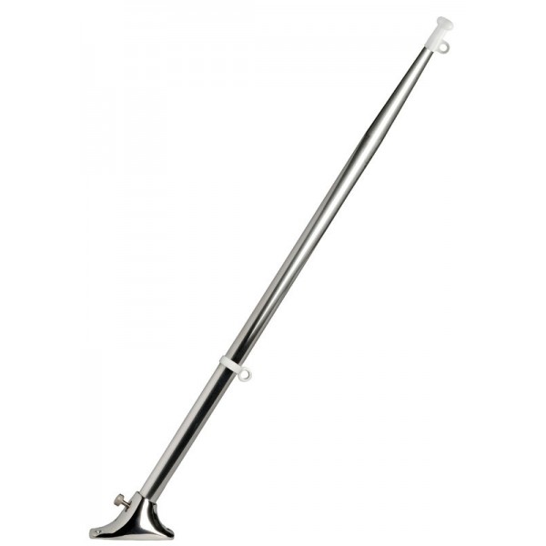 Asta per bandiera in acciaio inox 30° - 120 cm + supporto in acciaio inox - N°2 - comptoirnautique.com