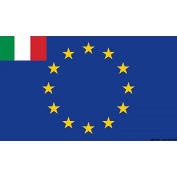 Bandeira da UE Itália 20 x 30 cm - N°1 - comptoirnautique.com