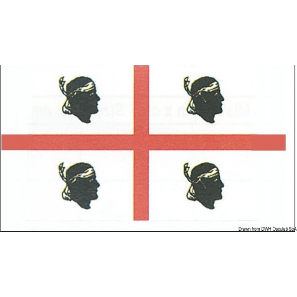 Bandiera regionale della Sardegna 20 x 30 cm - N°1 - comptoirnautique.com