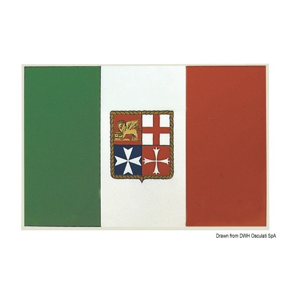 Bandiera della marina mercantile italiana 11 x 16 cm - N°1 - comptoirnautique.com