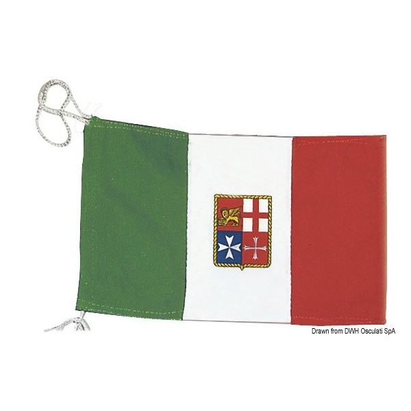 Bandeira da marinha mercante italiana 20 x 30 cm - N°1 - comptoirnautique.com