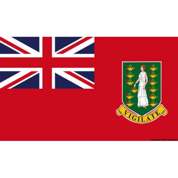 Bandiera della marina mercantile delle Isole Vergini Britanniche 20x30 cm - N°1 - comptoirnautique.com