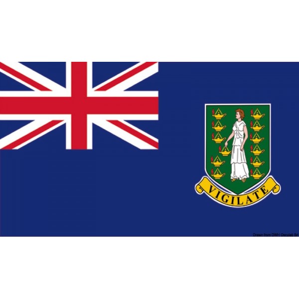 Bandiera nazionale delle Isole Vergini Britanniche 30x45 cm - N°1 - comptoirnautique.com