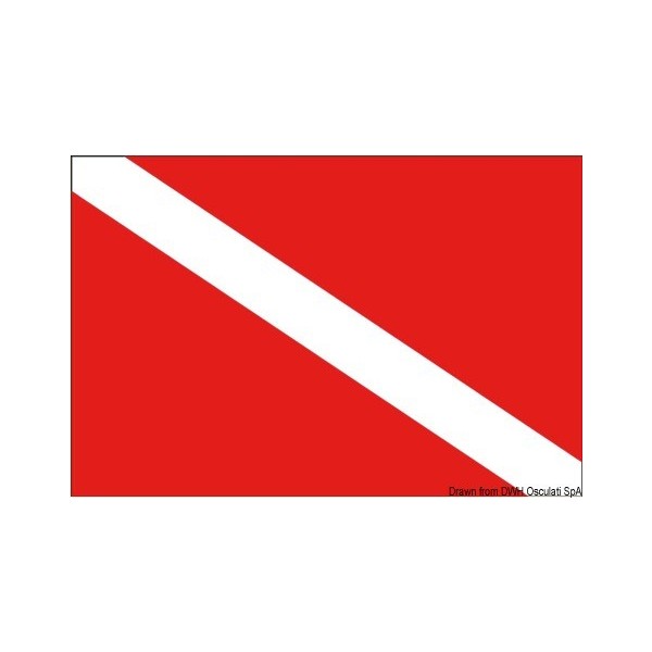 Bandiera per immersioni 20 x 30 cm - N°1 - comptoirnautique.com