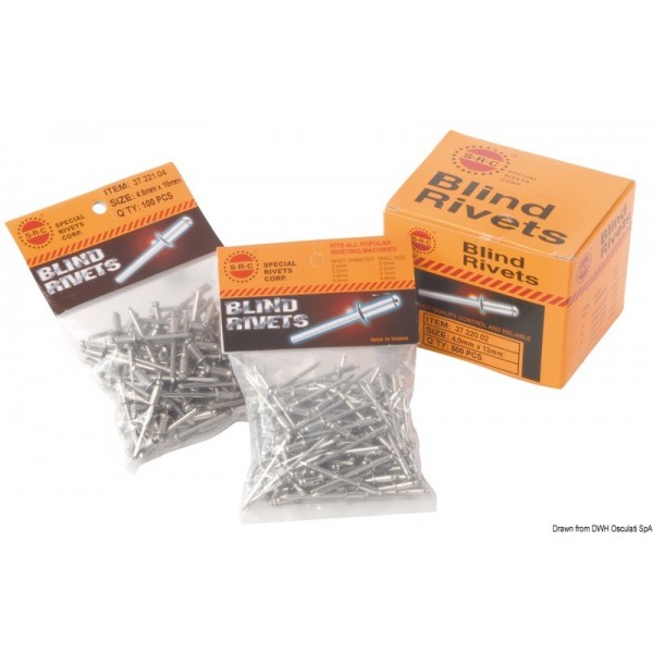 Remache cabeza normal acero inoxidable 4.8x13mm blister 100pcs - N°1 - comptoirnautique.com