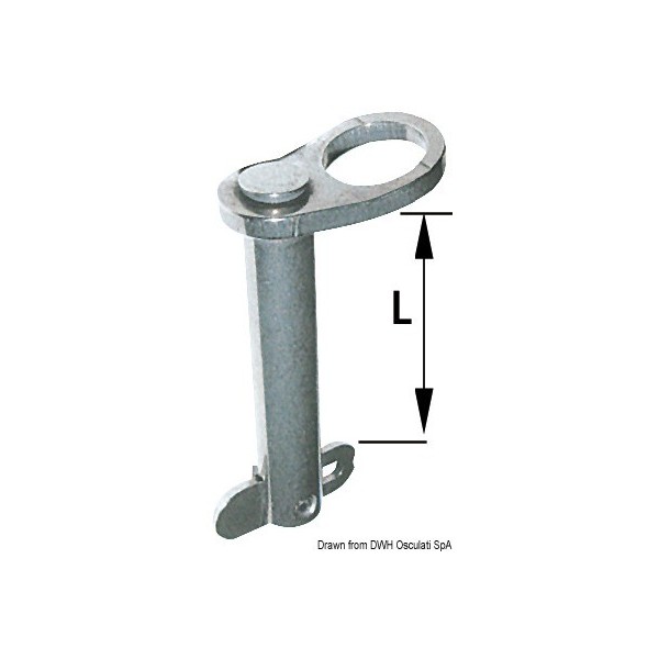 Goupille languette arrêt AISI 316 70 mm Ø 10 mm B  - N°1 - comptoirnautique.com