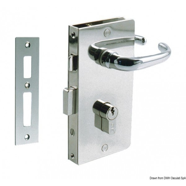 Serrure YALE gauche laiton ch  - N°1 - comptoirnautique.com