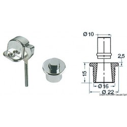 Déclic Knopf Messing verchromt