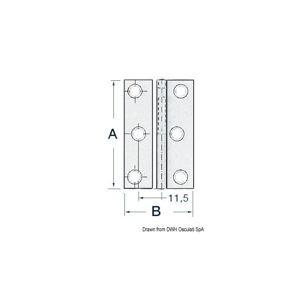 Dobradiçacroch.gauche 55x39  - N°2 - comptoirnautique.com