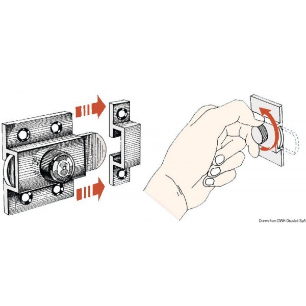 Schlagzeuger Messing vernickelt 37x42 mm - N°1 - comptoirnautique.com