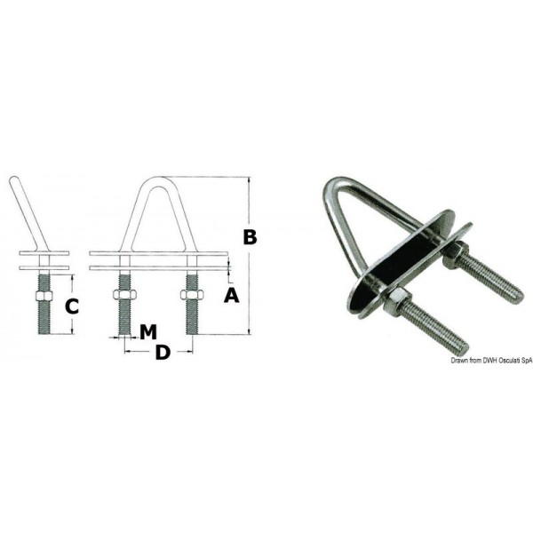 Cavalier V incliné 10mm  - N°1 - comptoirnautique.com