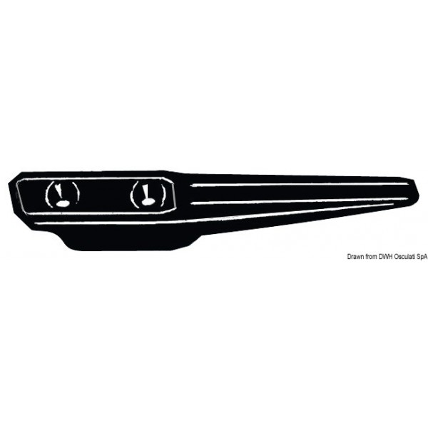 Tacchetto a cuneo in nylon nero 155 mm - N°1 - comptoirnautique.com