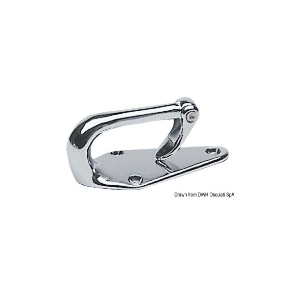 Tassello per sci nautico in ottone cromato 95x45x38 mm - N°1 - comptoirnautique.com