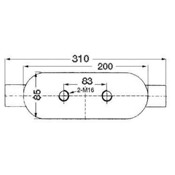 Klampe Nordik AISI316 Hochglanz poliert 310 mm Basis oval - N°4 - comptoirnautique.com