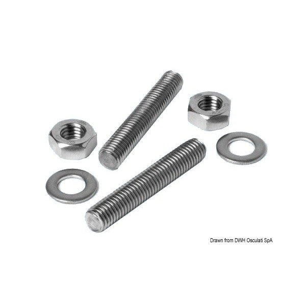Kit di viti di estirpazione in acciaio inox per tacchetta 6x60 mm - N°1 - comptoirnautique.com