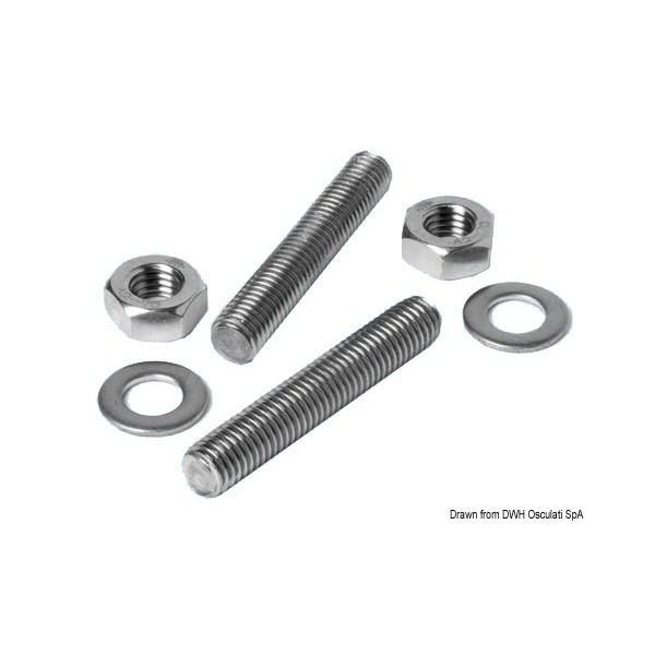 Stainless steel grub screw kit for 8x80 mm cleat - N°1 - comptoirnautique.com 