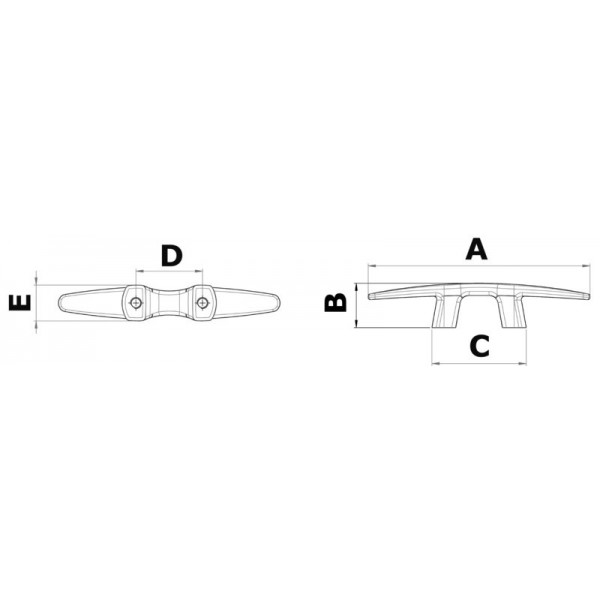 Sihouette AISI316 lucidato a specchio tacchetto 150 mm - N°2 - comptoirnautique.com