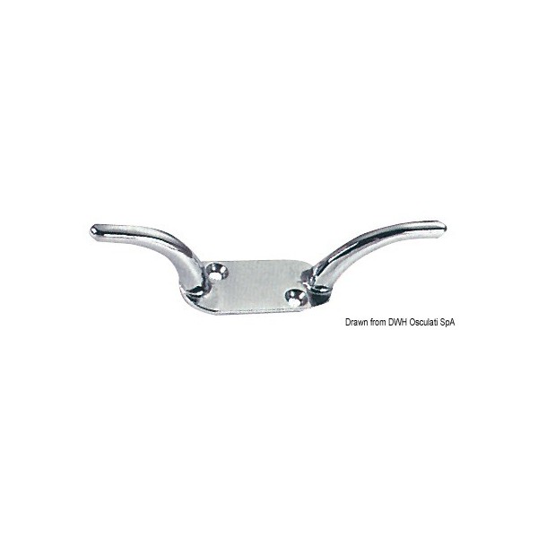 Chrome-plated brass cleat 80 mm - N°1 - comptoirnautique.com